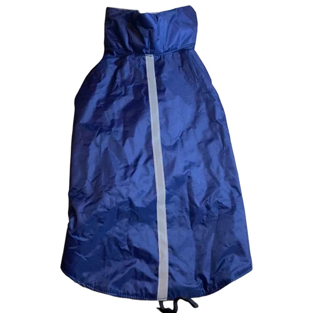 NWOT Large‎ Dog Coat Navy Blue Lightweight Rain Jacket Reflective Adjustable